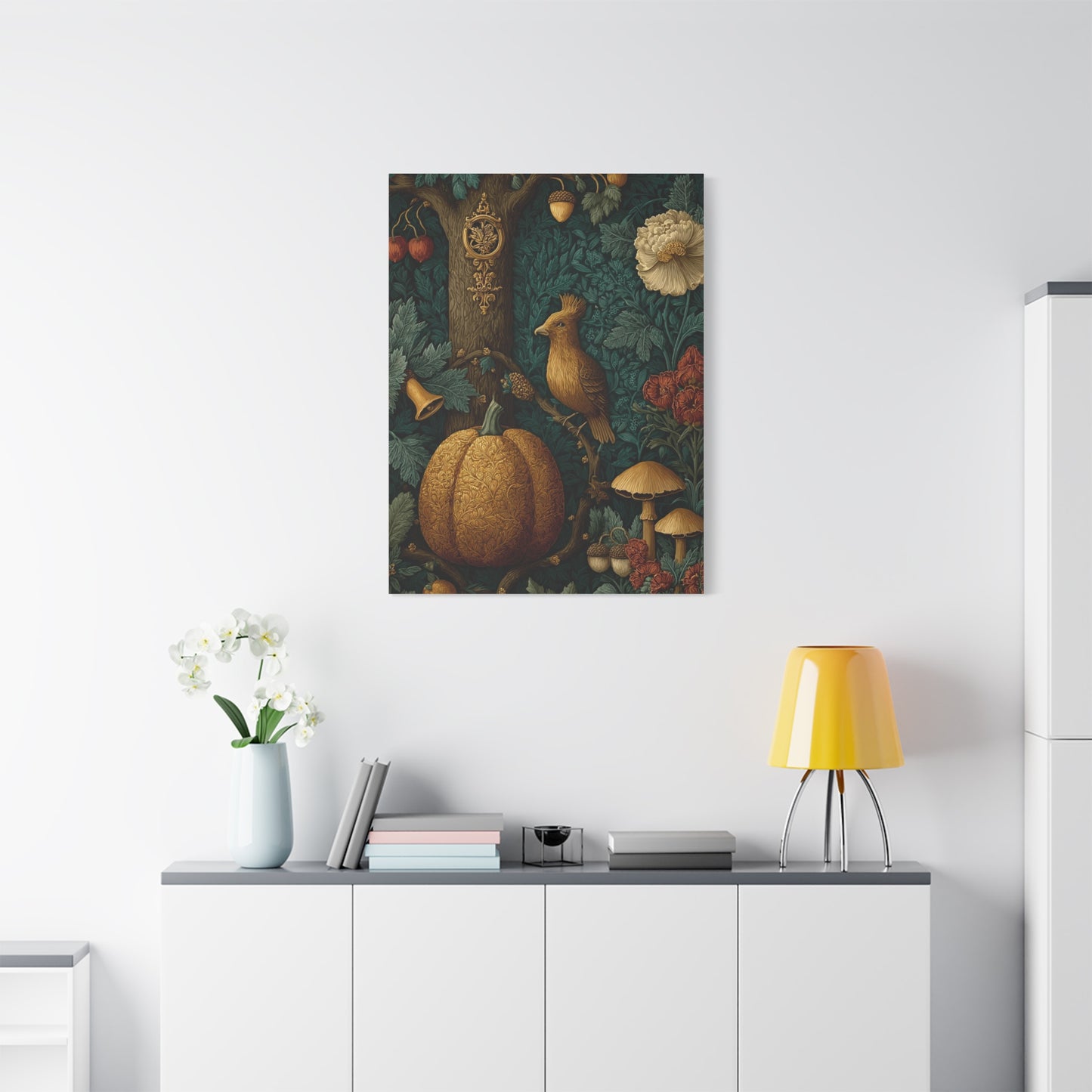 Autumn Woodland Tapestry Scene Wall Art & Canvas Print