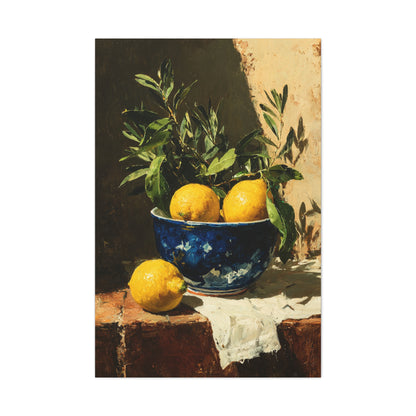 Sicilian Lemon Bowl Still Life Wall Art & Canvas Print