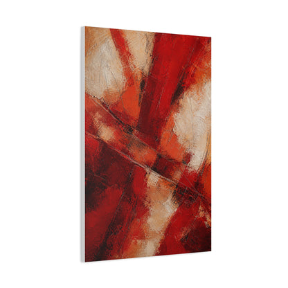 Textured Red Cross Pattern Abstraction Wall Art & Canvas Print