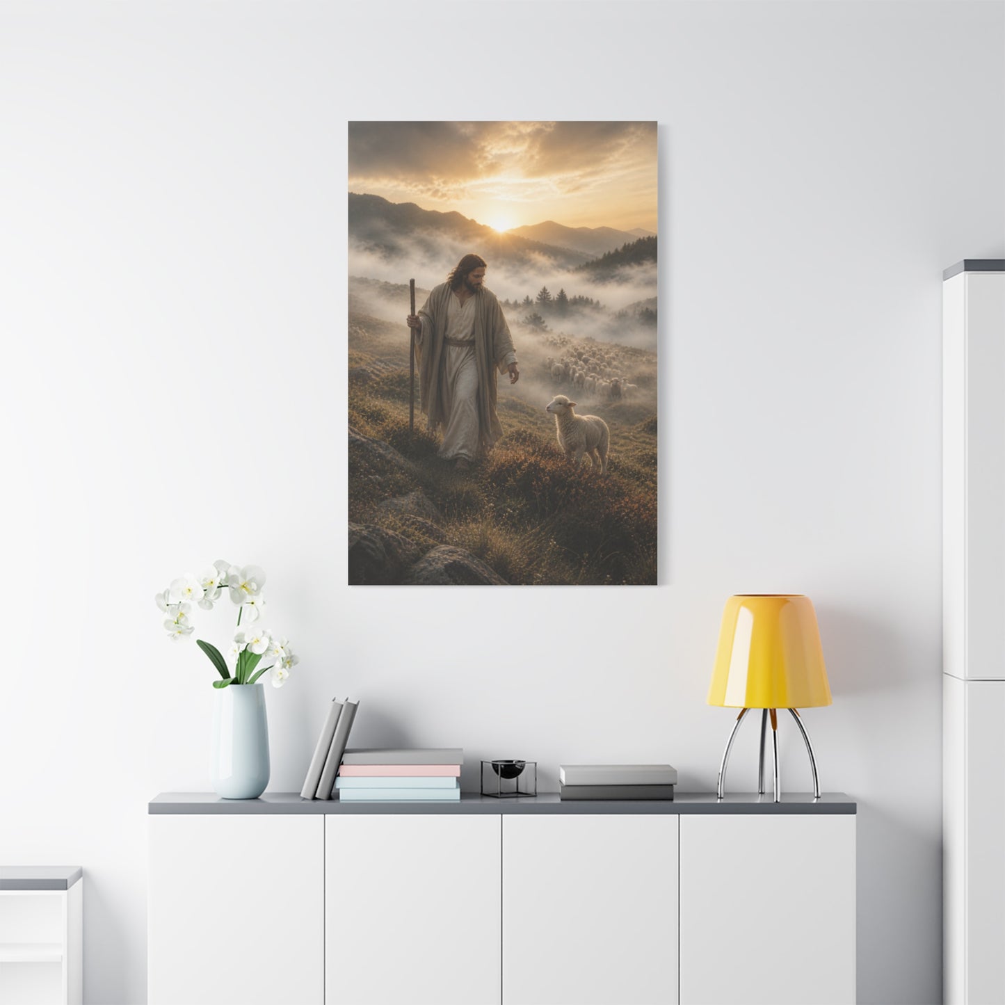 The Good Shepherd with Lamb Wall Art & Canvas Print
