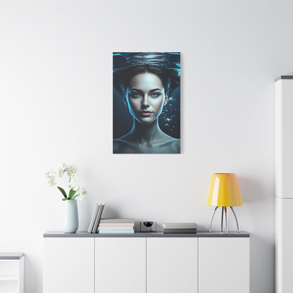 Underwater Woman Portrait with Floating Hair Wall Art & Canvas Prints