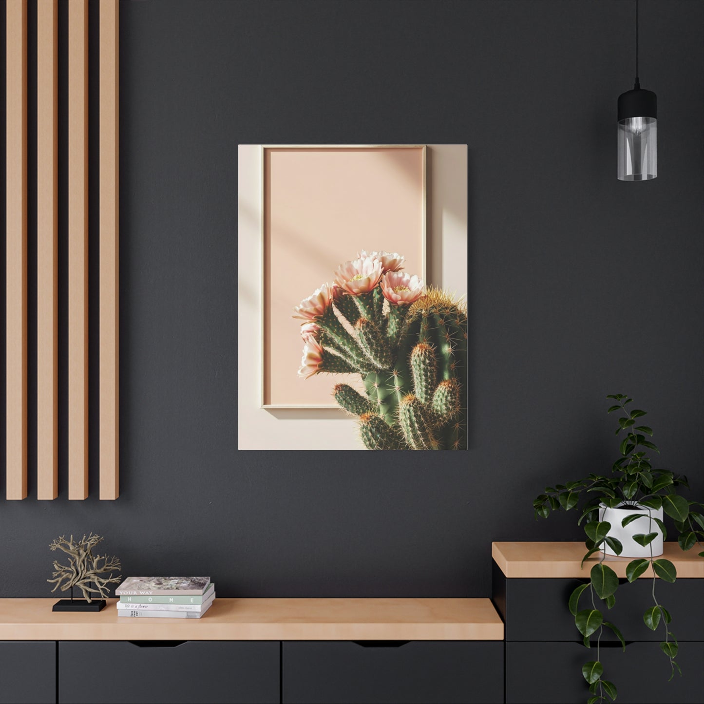 Minimalist Blooming Cactus Botanical Wall Art & Canvas Prints