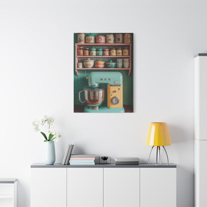Vintage Pastel Kitchen Mixer Display Wall Art & Canvas Print