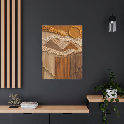 Boho Mountain Fringe Textile Hanging Wall Art & Canvas Print