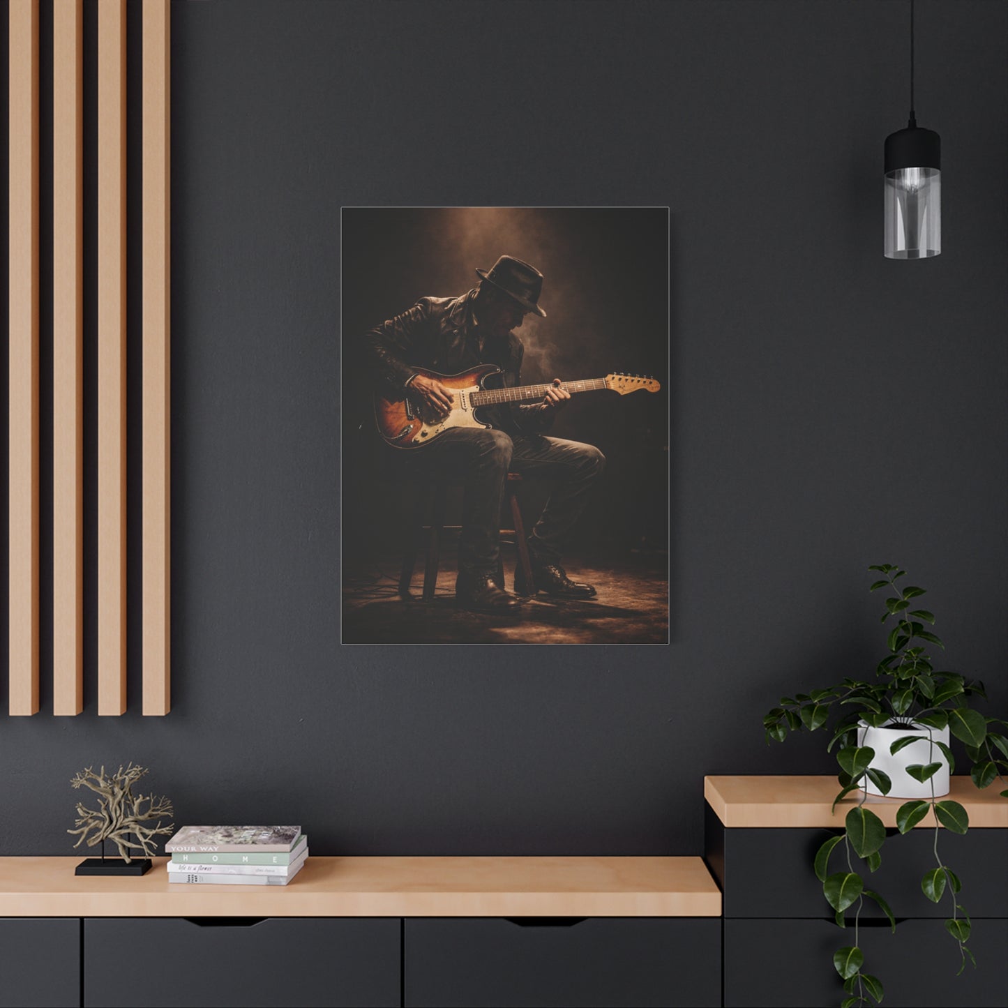 Vintage Electric Guitar Performance Wall Art & Canvas Print