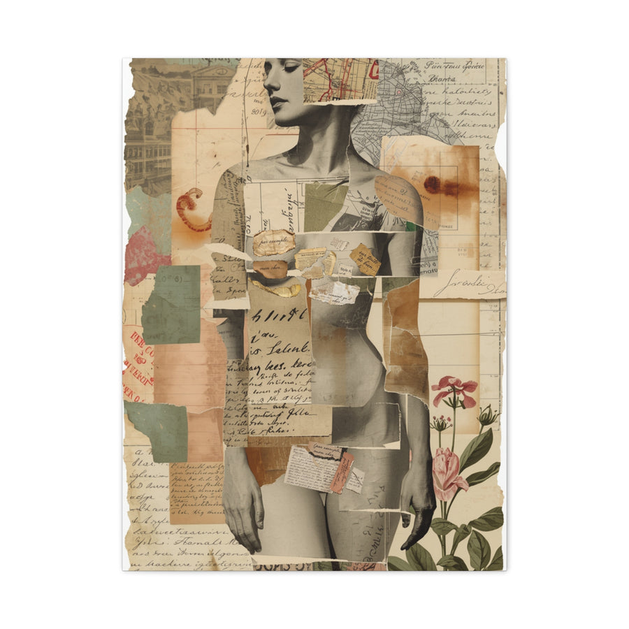 Mixed Media Nude Composition Wall Art & Canvas Print