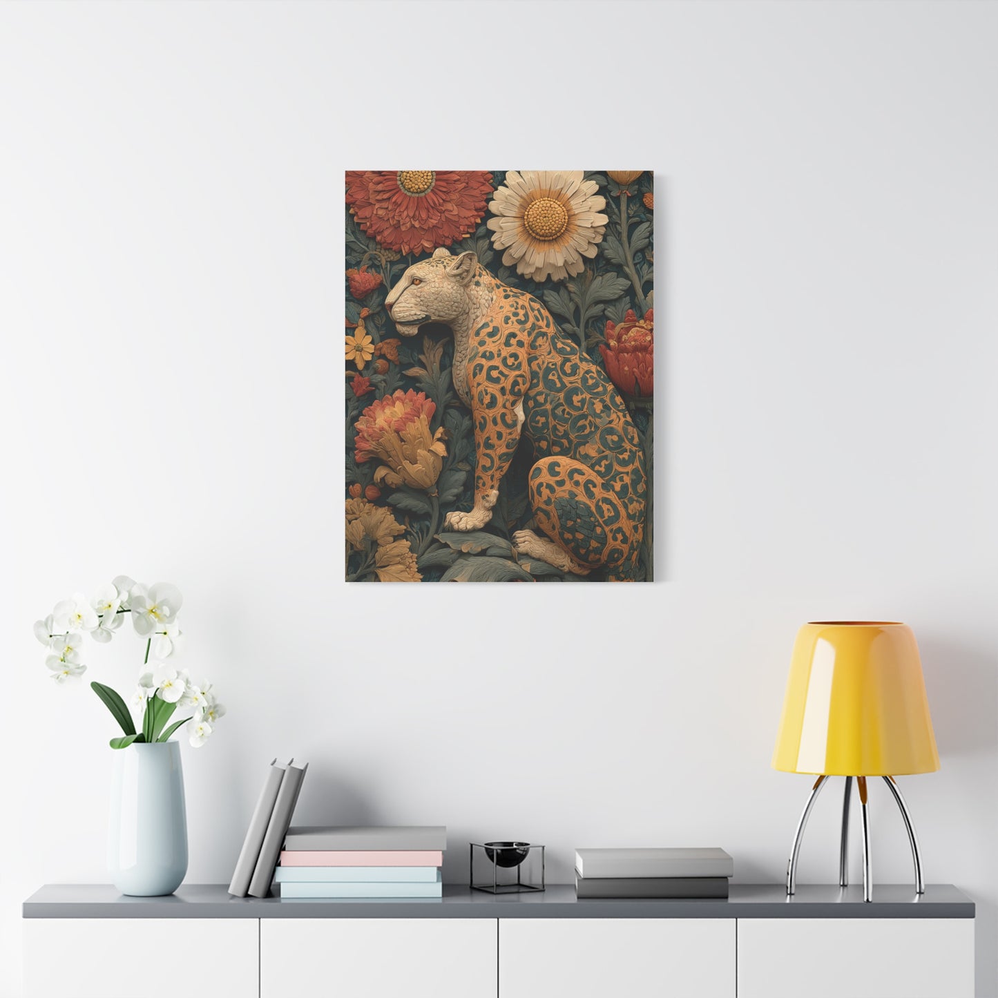 Talavera Jaguar Folk Pattern Wall Art & Canvas Print