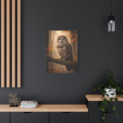 Barred Owl Autumn Forest Portrait Wall Art & Canvas Print