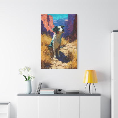 Australian Shepherd Desert Canyon Wall Art & Canvas Print