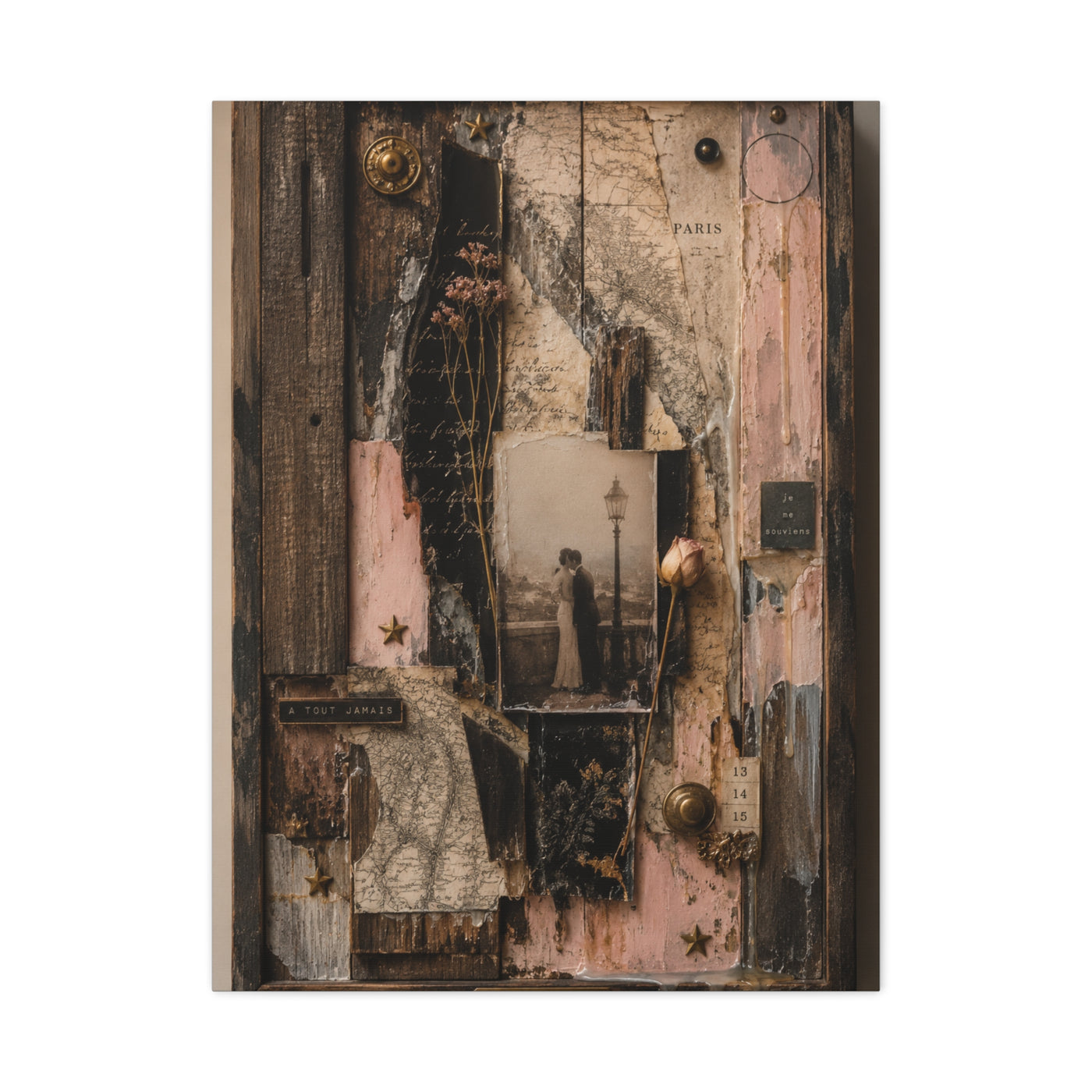 Vintage Love Story Collage Keepsake Wall Art & Canvas Print