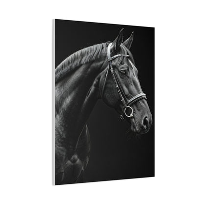 Elegant Black Stallion Profile Wall Art & Canvas Prints