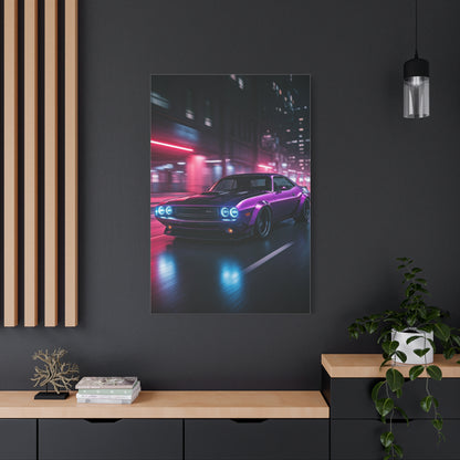 1970 Dodge Challenger Widebody Neon District Run Wall Art & Canvas Prints