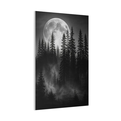 Moonlit Pine Forest Mystical Night Trees Wall Art & Canvas Print