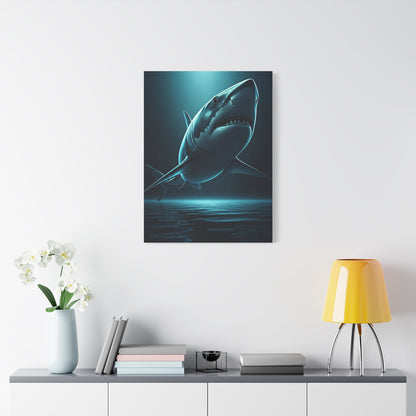 Great White Shark in Deep Blue Waters Wall Art & Canvas Prints