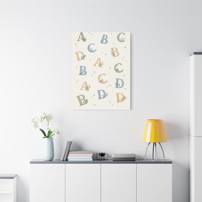 Botanical Alphabet Nursery Wall Art & Canvas Print
