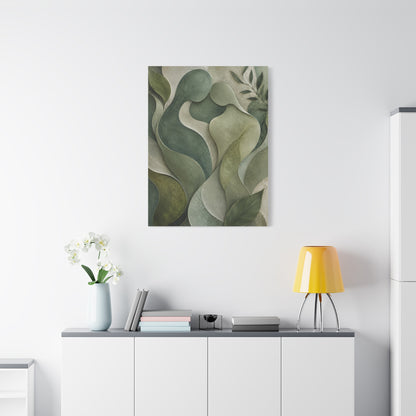 Biophilic Jade Embrace Abstract Wall Art & Canvas Print