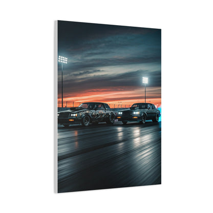 Buick Regal GNX vs G Body Grand Prix Sunset Drag Run Wall Art & Canvas Prints