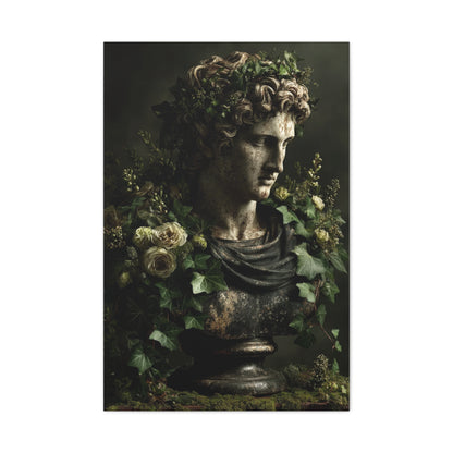 Classical Bust with Botanical Elegance Wall Art & Canvas Print