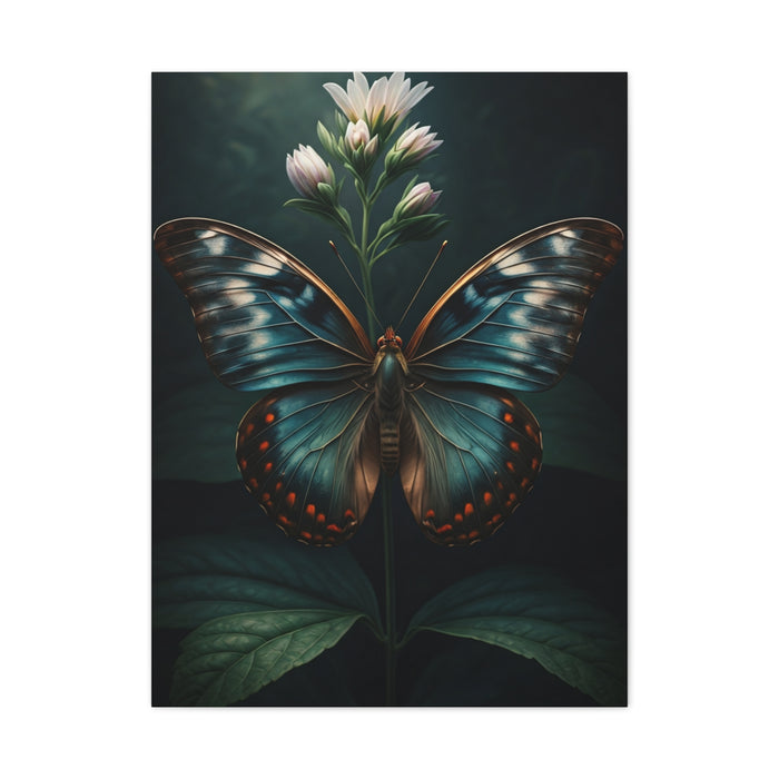 Midnight Blue Garden Butterfly Wall Art & Canvas Prints