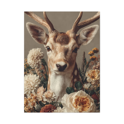 Botanical Deer Portrait Wall Art & Canvas Print