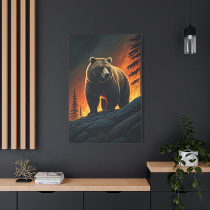 Majestic Bear in Fiery Wilderness Wall Art & Canvas Prints