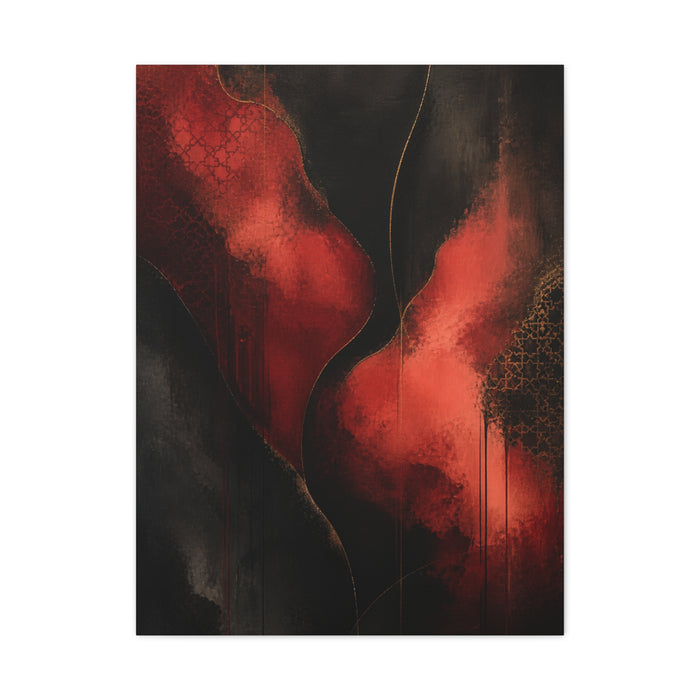 Red and Black Luxury Abstract Flow Wall Art & Canvas Print