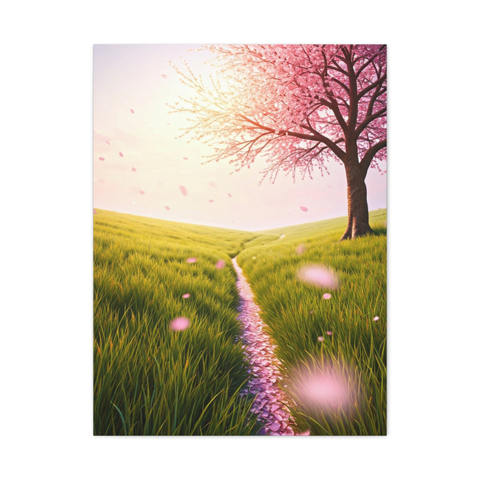 Dreamy Sakura Petal Meadow Path Wall Art & Canvas Prints