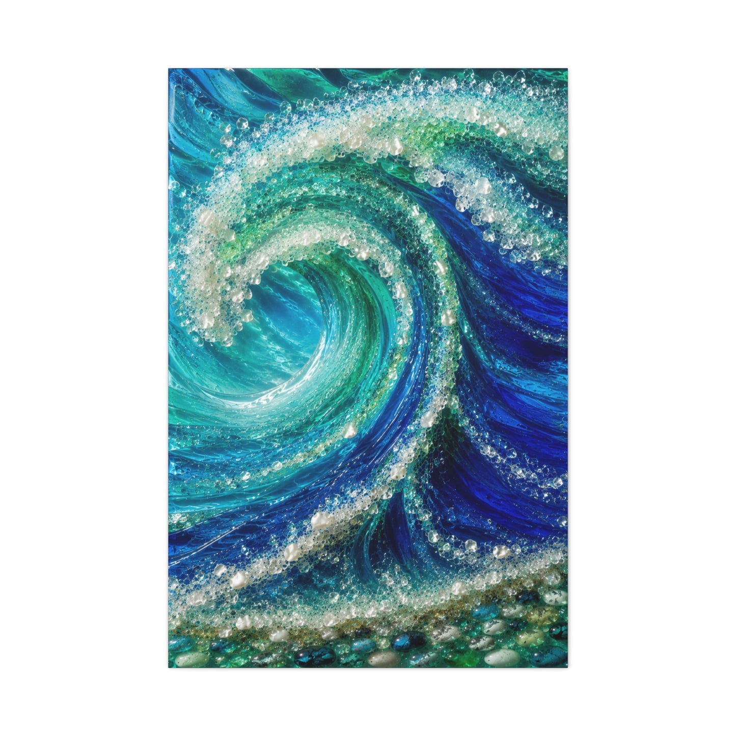 Crystal Ocean Curl Glass Texture Wall Art & Canvas Print