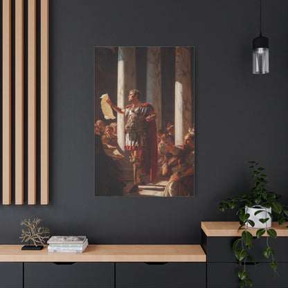 Julius Caesar Proclaiming Authority In The Roman Senate Wall Art & Canvas Print