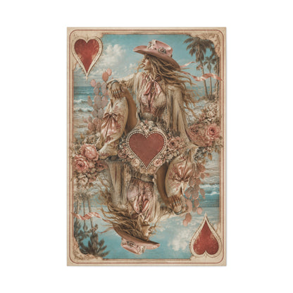 Coastal Cowgirl Playing Card Portrait Wall Art & Canvas Print