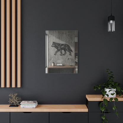 Geometric Line Wolf Wall Sculpture Panel Wall Art & Canvas Print