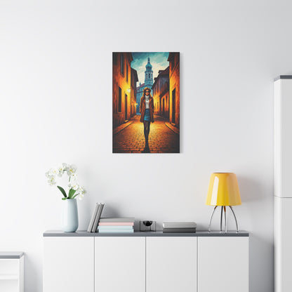 Twilight Alley Stroll Wall Art & Canvas Print