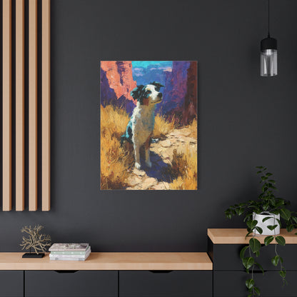 Australian Shepherd Desert Canyon Wall Art & Canvas Print