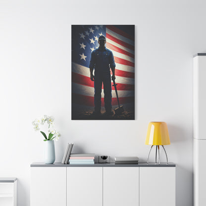 Soldier of Honor Before the Flag Wall Art & Canvas Prints