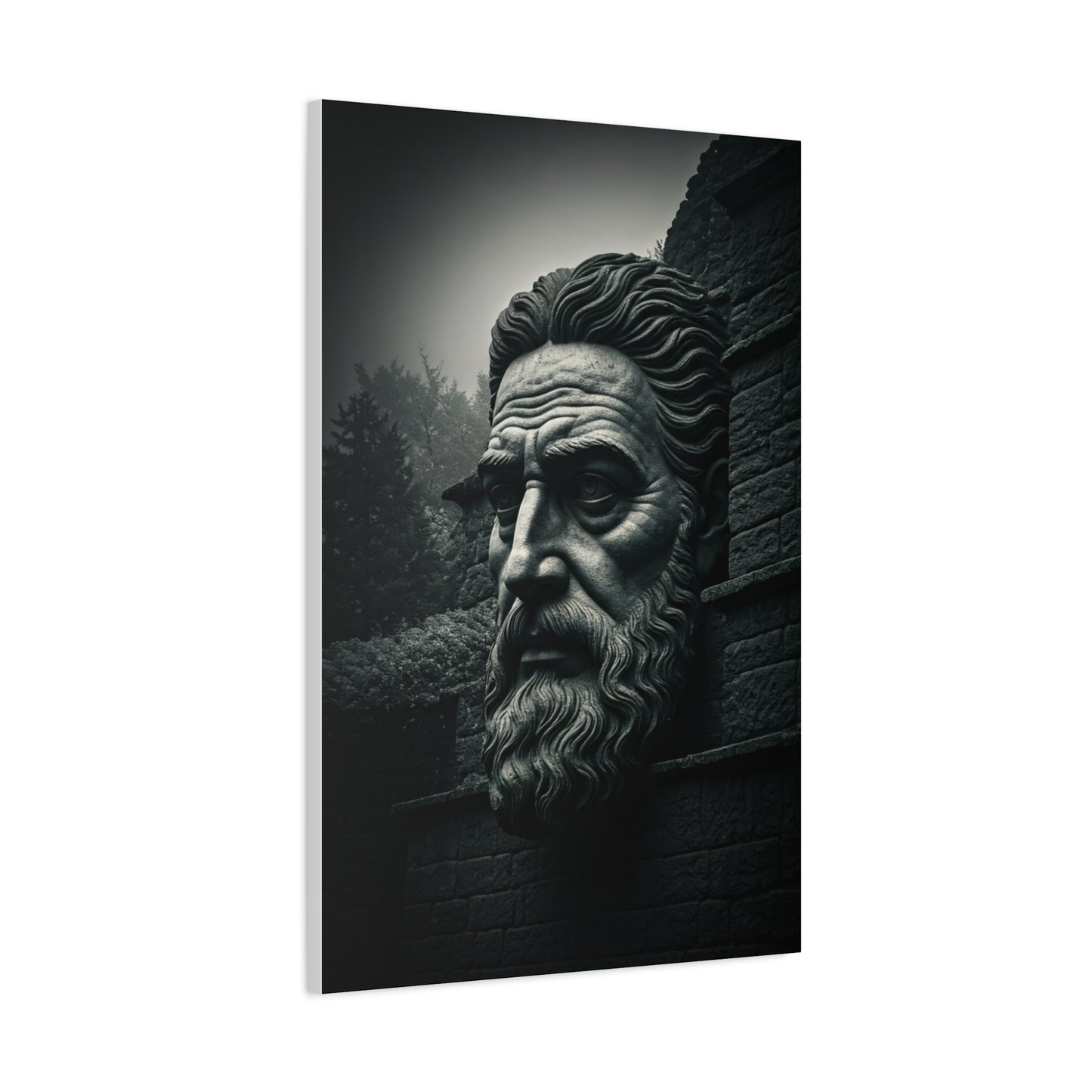 Ancient Stone Philosopher Bust Wall Art & Canvas Prints