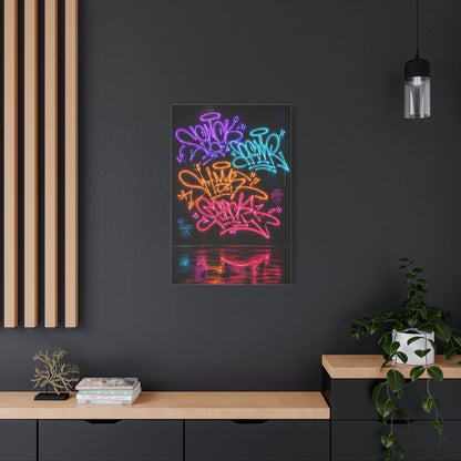 Neon Graffiti Tags Urban Glow Street Wall Art & Canvas Print