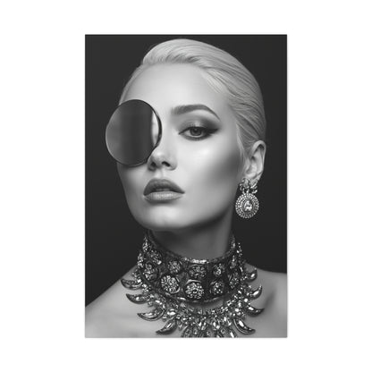 Monochrome Luxury Disc Portrait Wall Art & Canvas Print