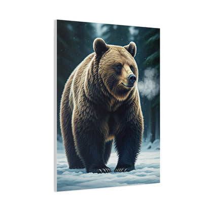 Snowy Landscape Grizzly Bear Wall Art & Canvas Prints