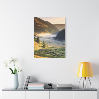 Alpine Valley Morning Pasture Wall Art & Canvas Print