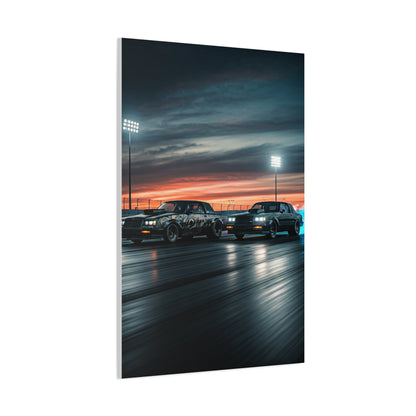 Buick Regal GNX vs G Body Grand Prix Sunset Drag Run Wall Art & Canvas Prints