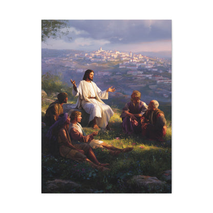 Christ Teaching the Disciples Above Jerusalem Wall Art & Canvas Print