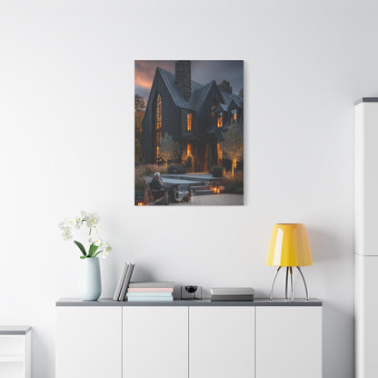Lavish Black Farmhouse Courtyard Wall Art & Canvas Print