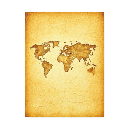 Sepia Continent Map Wall Art & Canvas Prints