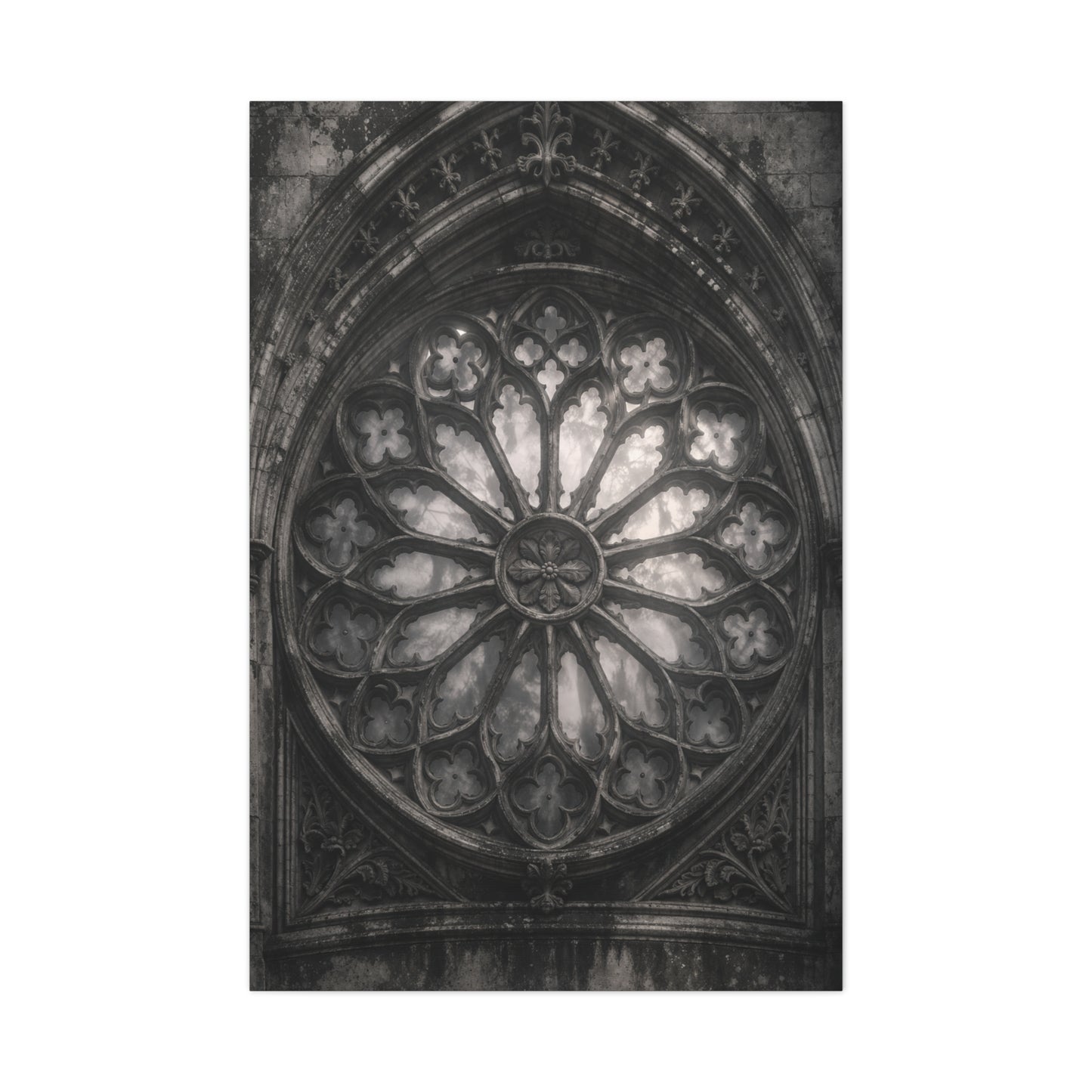 Gothic Rose Window Stone Wall Art & Canvas Print
