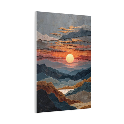 Layered Desert Sunset Abstract Landscape Wall Art & Canvas Print