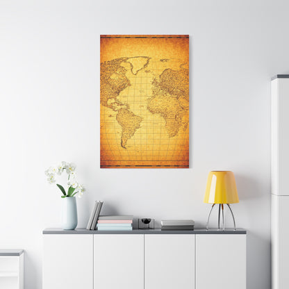 Vintage World Scroll Map Wall Art & Canvas Prints