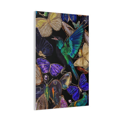 Jewel Tone Hummingbird and Butterfly Collection Wall Art & Canvas Print