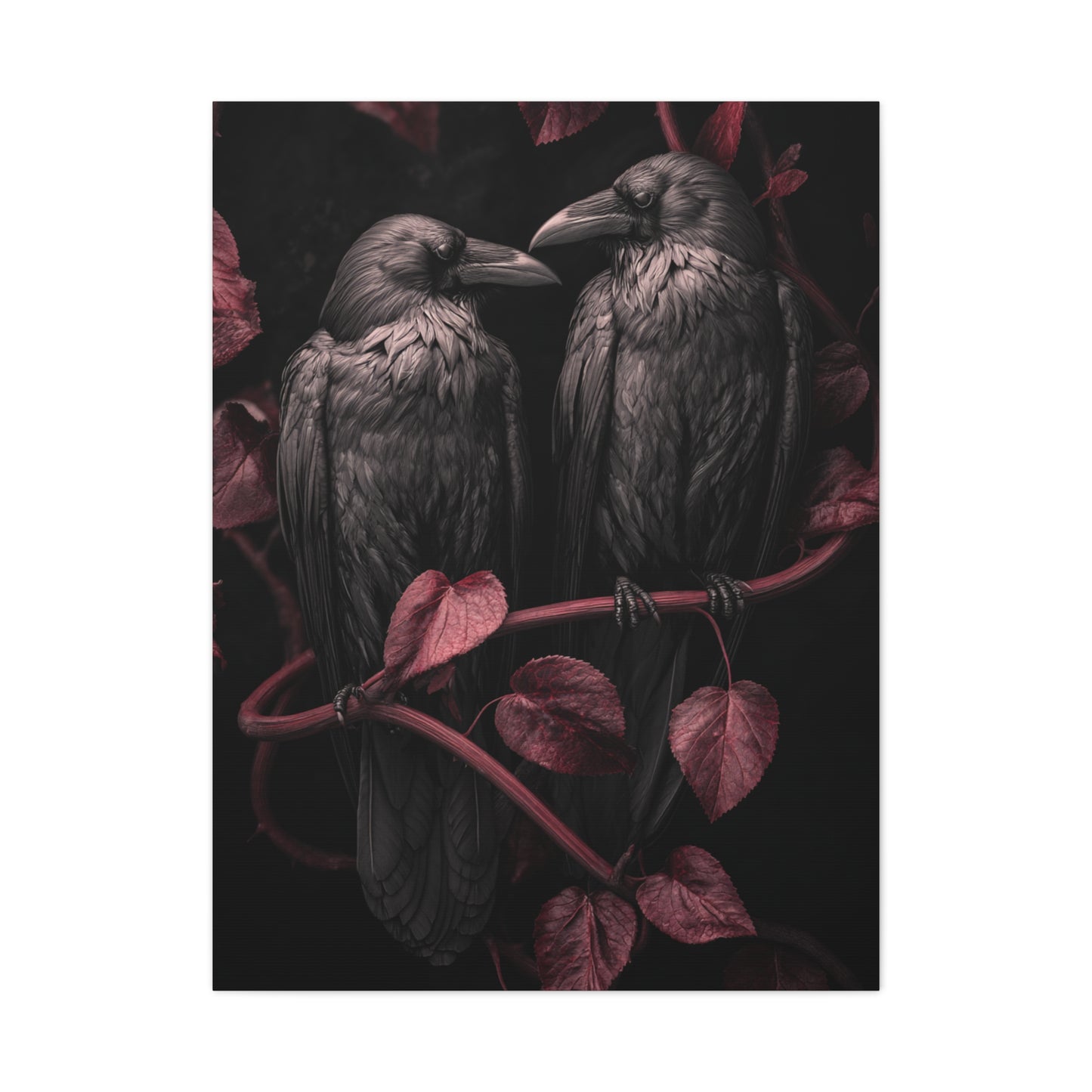 Pair of Ravens Gothic Romance Wall Art & Canvas Print