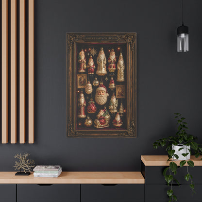 Antique Glass Santa Ornament Shadowbox Wall Art & Canvas Print