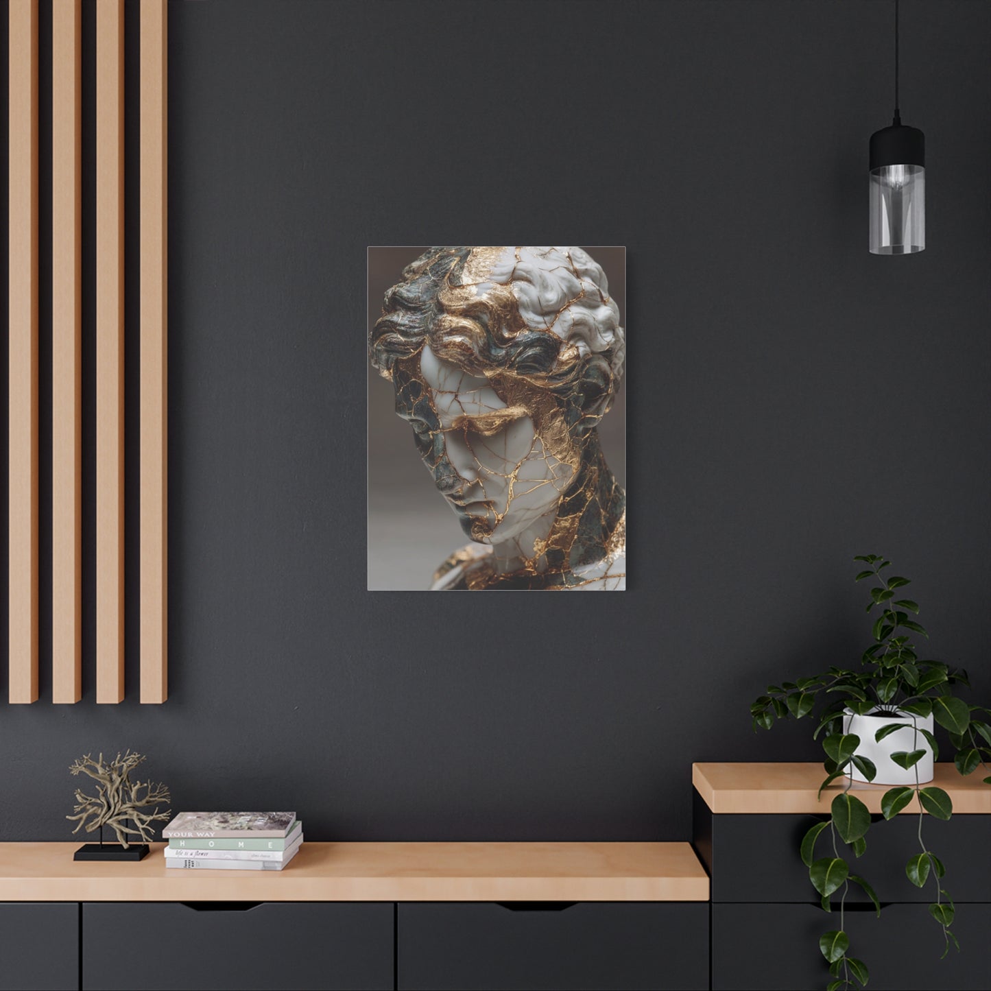 Marble And Gold Kintsugi Sculpture Wall Art & Canvas Print